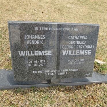 WILLEMSE Johannes Hendrik 1925-2007 & Catharina Gertruida STRYDOM 1926-2012