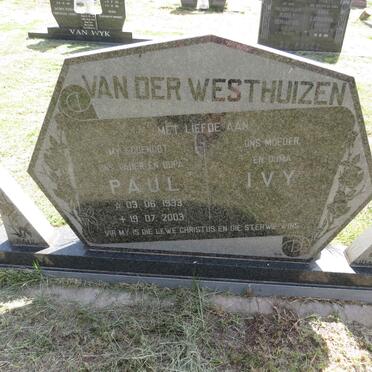 WESTHUIZEN Paul, van der 1933-2003 & Ivy 