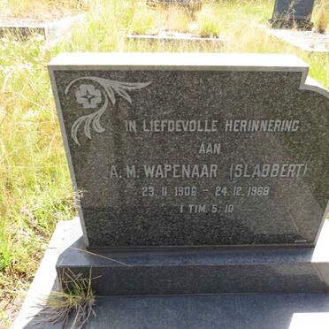 WAPENAAR A.M. nee SLABBERT 1906-1968