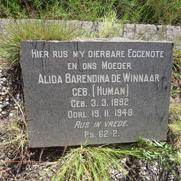 WINNAAR Alida Barendina, de nee HUMAN 1892-1948