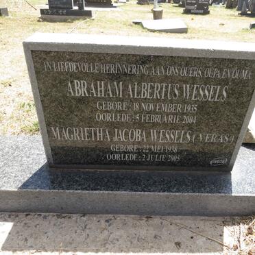 WESSELS Abraham Albertus 1935-2004 & Magrietha Jacoba 1938-2005