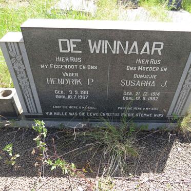 WINNAAR Hendrik P., de 1911-1967 & Susarha J. 1914-1982 