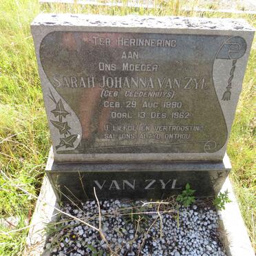 ZYL Sarah Johanna, van nee GELDENHUYS 1890-1962