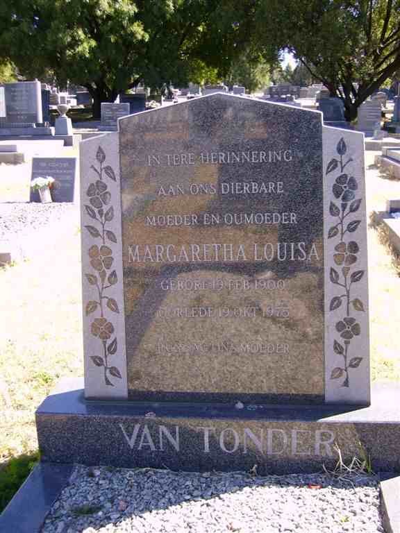 TONDER Margaretha Louisa, van 1900-1975