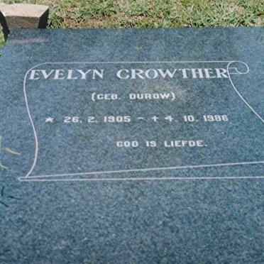 CROWTHER Evelyn nee DUROW 1905-1986