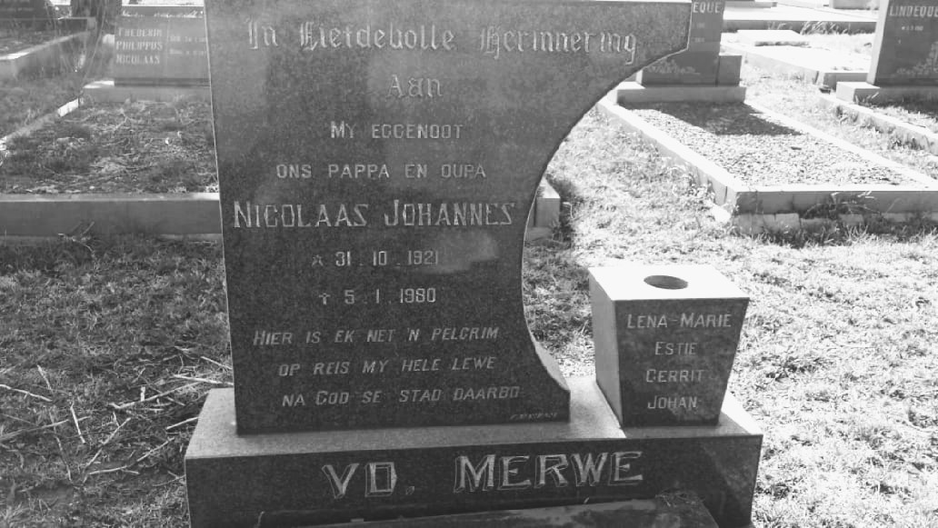 MERWE Nicolaas Johannes, van der 1921-1980