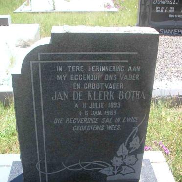 BOTHA Jan de Klerk 1893-1969