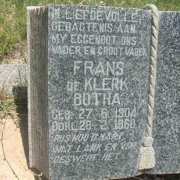 BOTHA Frans De Klerk 1904-1960