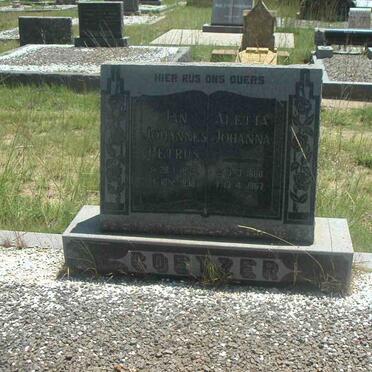 COETZER Jan Johannes Petrus 1875-1938 &amp; Aletta Johanna 1860-1967