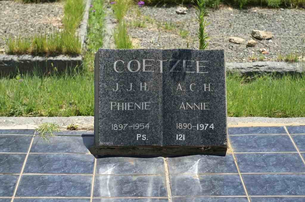 COETZEE J.J.H. 1897-1954 &amp; A.C.H. 1890-1974