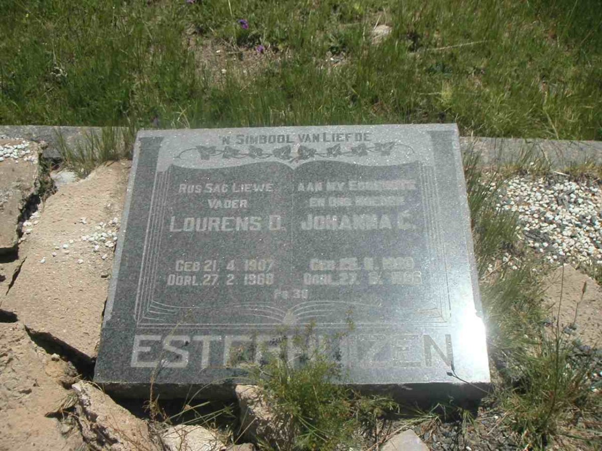ESTERHUIZEN Lourens D. 1907-1968 &amp; Johanna C. 1903-1996