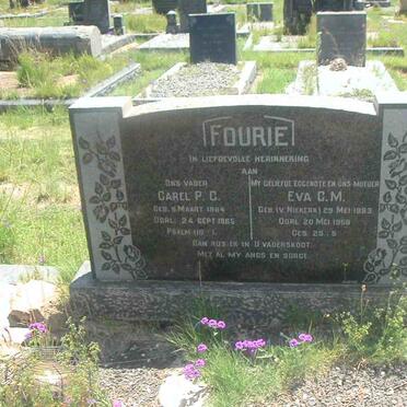 FOURIE Carel P.C. 1884-1965 &amp; Eva C.M. V.NIEKERK 1883-1958