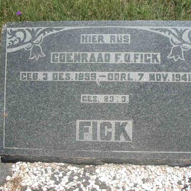 FICK Coenraad F.O. 1899-1941
