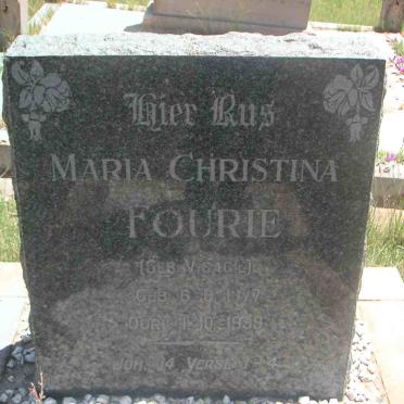 FOURIE Maria Christina nee VISAGIE 1877-1959