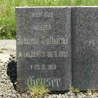 GEYSER Johanna Catharina nee ALBERTS 1892-1968