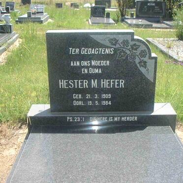 HEFER Hester M. 1909-1984