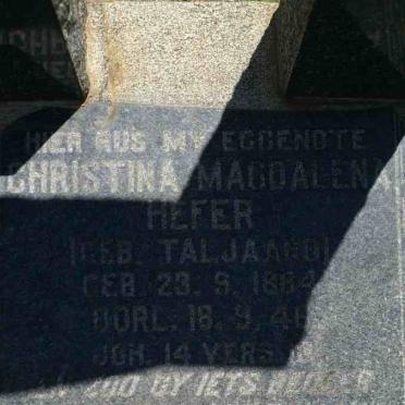 HEFER Frederik Carel 1877-1955 &amp; Christina Magdalena TALJAARD 1884-?