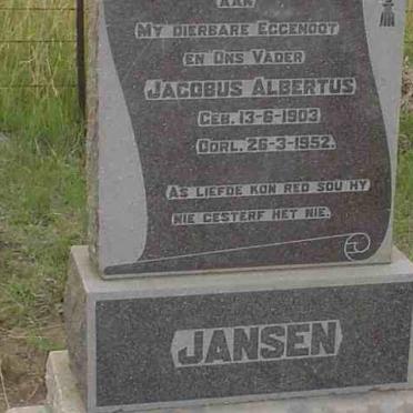 JANSEN Jacobus Albertus 1903-1952
