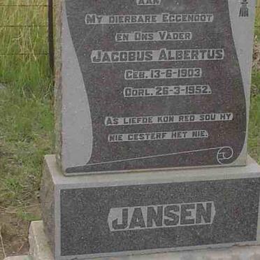 JANSEN Jacobus Albertus 1903-1952