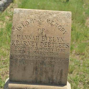 KEARNEY Hannah Evelyn nee DEETLEFS 1882-1915