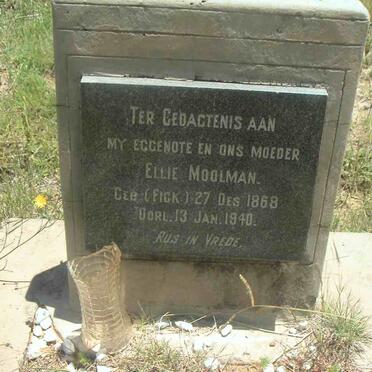 MOOLMAN Ellie nee FICK 1868-1940
