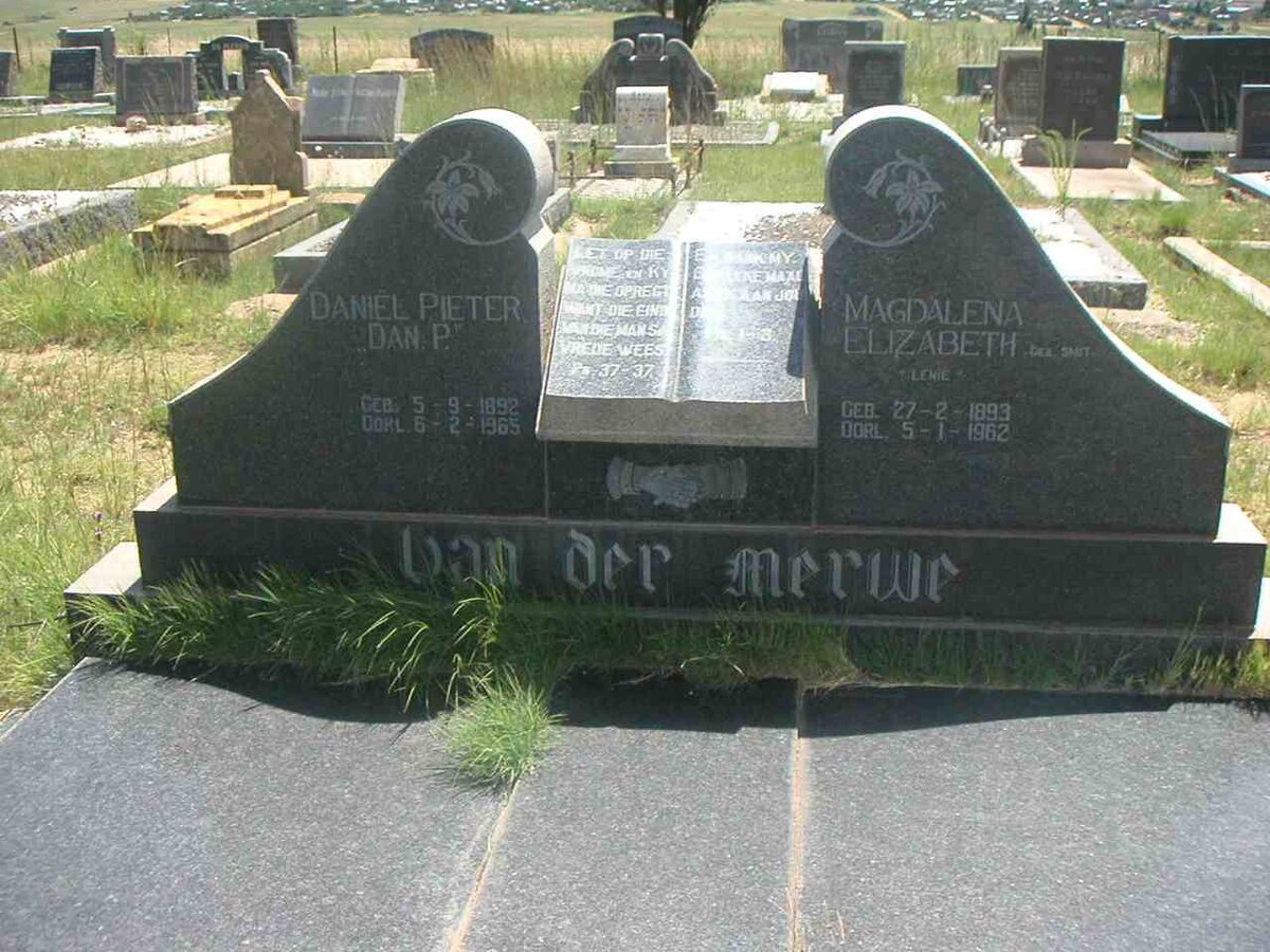 MERWE Daniël Pieter, v.d. 1892-1965 &amp; Magdalena Elizabeth SMIT 1893-1962