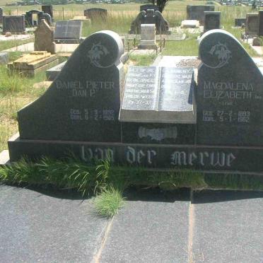 MERWE Daniël Pieter, v.d. 1892-1965 &amp; Magdalena Elizabeth SMIT 1893-1962