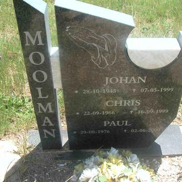 MOOLMAN Johan 1945-1999 :: MOOLMAN  Chris 1966-1999 :: MOOLMAN Paul 1976-2000