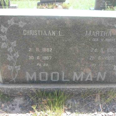 MOOLMAN Christiaan L. 1882-1967 &amp; Martha J.S.  V. ROOYEN 1882-1960