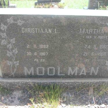 MOOLMAN Christiaan L. 1882-1967 &amp; Martha J.S.  V. ROOYEN 1882-1960