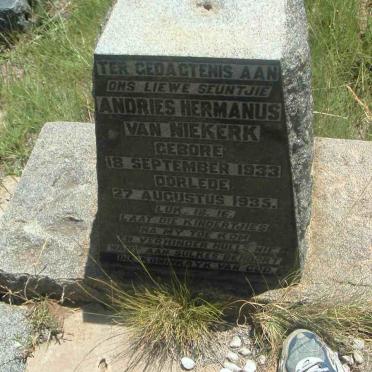 NIEKERK Andries Hermanus, van 1933-1935