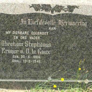 ROUX Abraham Stephanus Kruger v.N., le 1866-1946