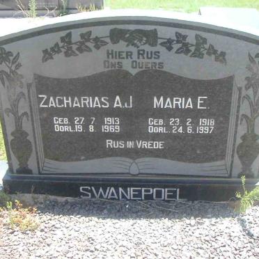 SWANEPOEL Zacharias A.J. 1913-1969 &amp; Maria E. 1918-1997