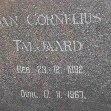 TALJAARD Jan Cornelius 1892-1967