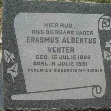 VENTER Erasmus Albertus 1869-1951