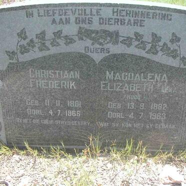 ? Christiaan Frederik 1881-1966 &amp; Magdalena Elizabeth HUGO 1882-1963