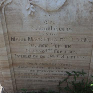 PLESSIS Maria Magrietha, du nee VENTER 1830-1905