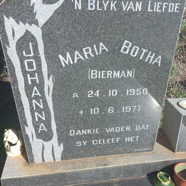BOTHA Maria nee BIERMAN 1950-1977