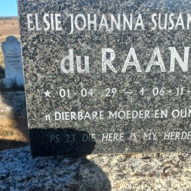 RAAN Elsie Johanna Susanna, du 1929-1995
