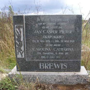 BREWIS Jan Casper Pieter 1895-1959 &amp; Carolina Catharina SWANEPOEL 1901-1977