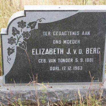 BERG Elizabeth J., v.d. nee VAN TONDER 1881-1963