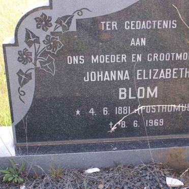 BLOM Johanna Elizabeth nee POSTHUMUS 1881-1969
