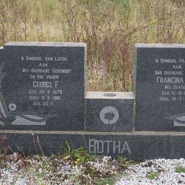 BOTHA George F. 1878-1961 &amp; Francina S.J. DEACON 1897-1974
