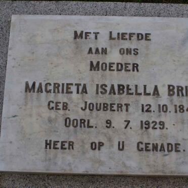BRITS Magrieta Isabella nee JOUBERT 1849-1929