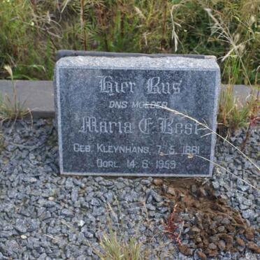 BEST Maria F. nee KLEYNHANS 1881-1959