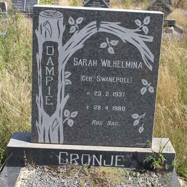 CRONJE Sarah Wilhelmina nee SWANEPOEL 1937-1980