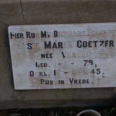 COETZER Elsie Maria nee VOSLOO 1879-1945