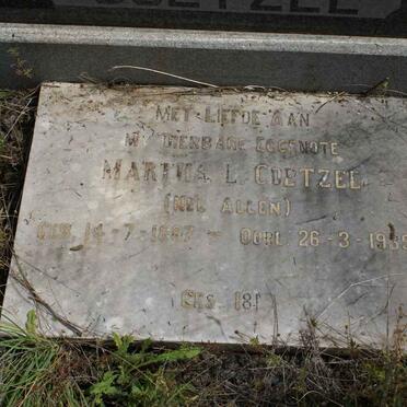 COETZEE Martha L. nee ALLEN 1887-1939