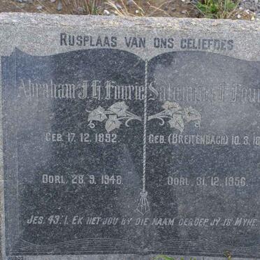 FOURIE Abraham J.H. 1892-1948 &amp; Salomina F. BREITENBACH 1895-1956