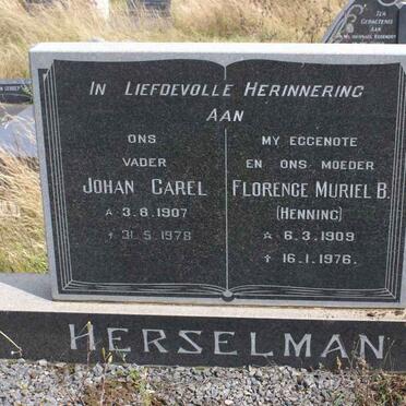 HERSELMAN Johan Carel 1907-1978 &amp; Florence Muriel B. HENNING 1909-1976